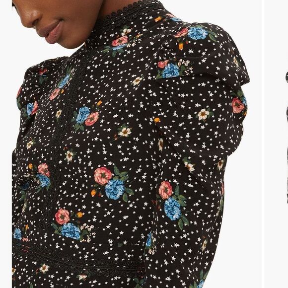 TOPSHOP Lace Up Floral Dresss - Picture 3 of 7